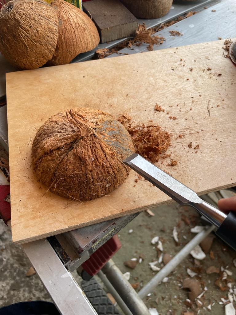 How To Cut Coconut Shell 